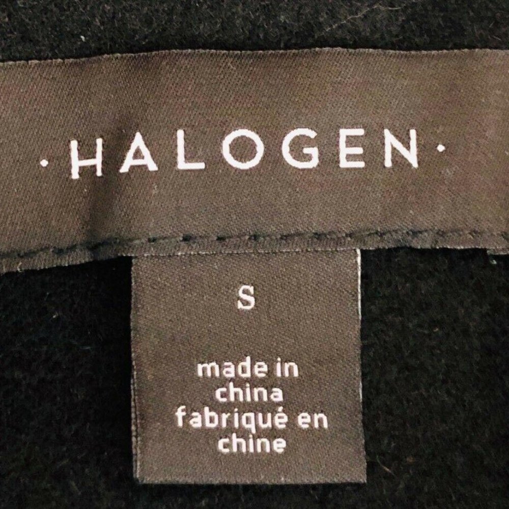 Halogen Womens Long Dress Coat Black Button Wool S - Picture 8 of 8